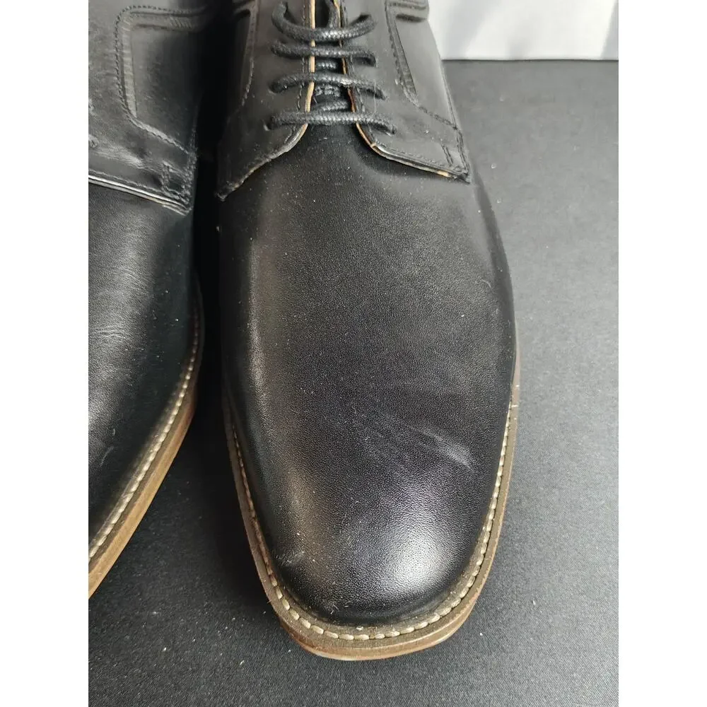 FRANCO FORTINI Men's 9 Bradley Black Leather Oxford Dress Shoes NWOB